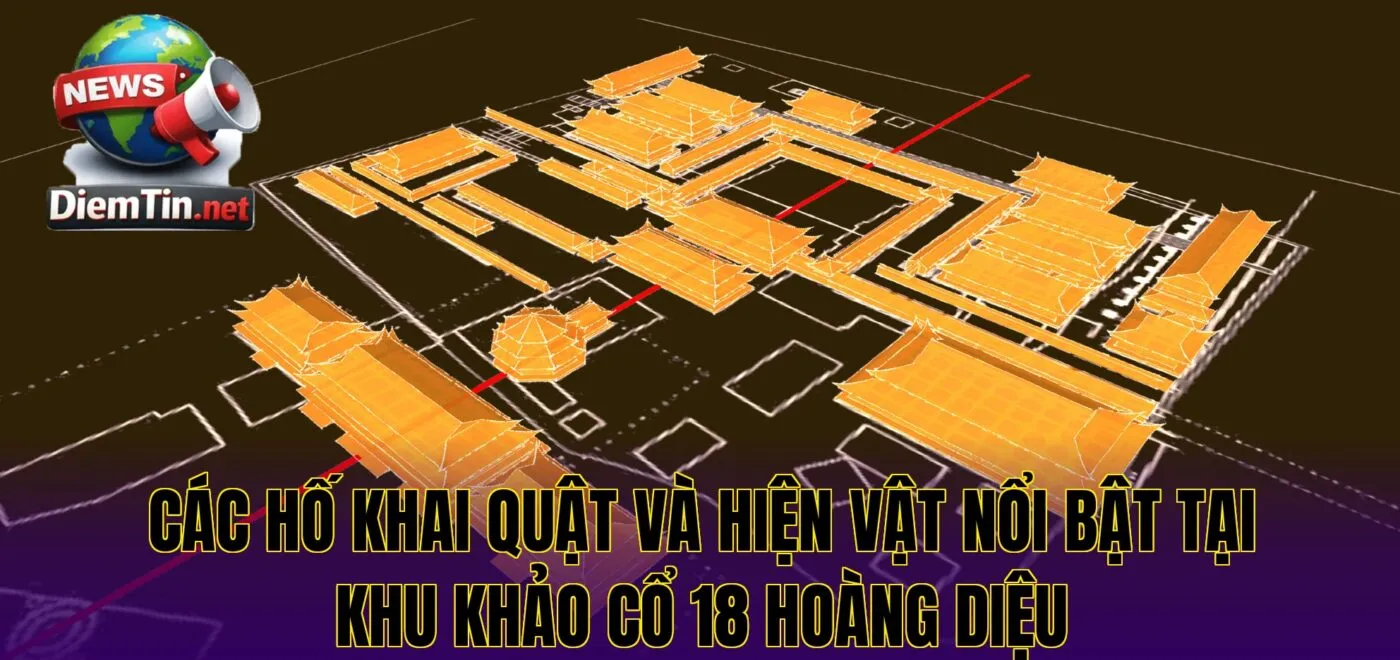 Các hố khai quật và hiện vật nổi bật tại khu khảo cổ 18 Hoàng Diệu