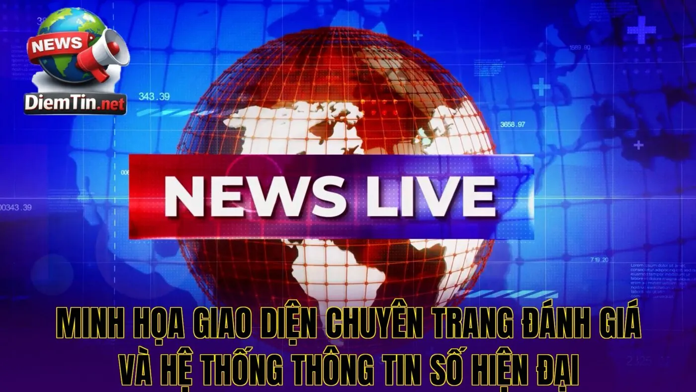 Minh họa giao diện chuyên trang đánh giá và hệ thống thông tin số hiện đại