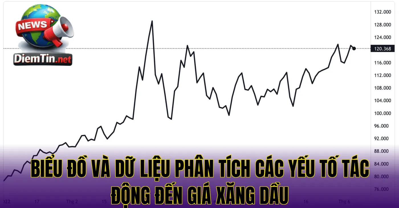 Biểu đồ và dữ liệu phân tích các yếu tố tác động đến giá xăng dầu