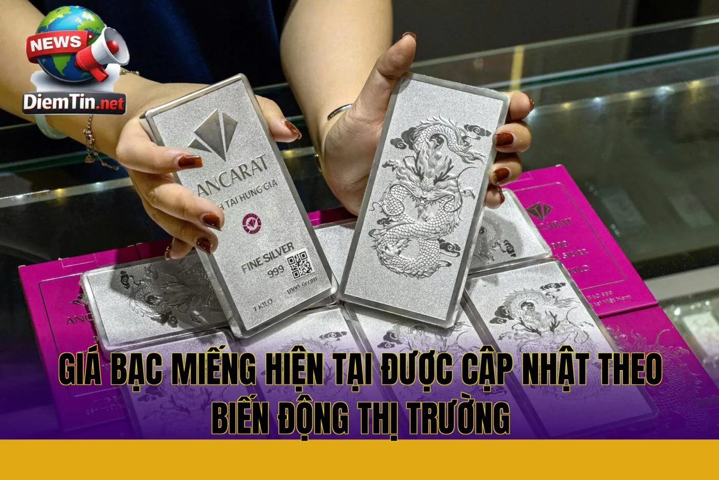 giá bạc miếng hiện tại được cập nhật theo biến động thị trường
