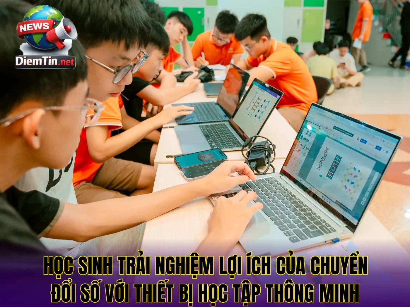 Học sinh trải nghiệm lợi ích của chuyển đổi số với thiết bị học tập thông minh