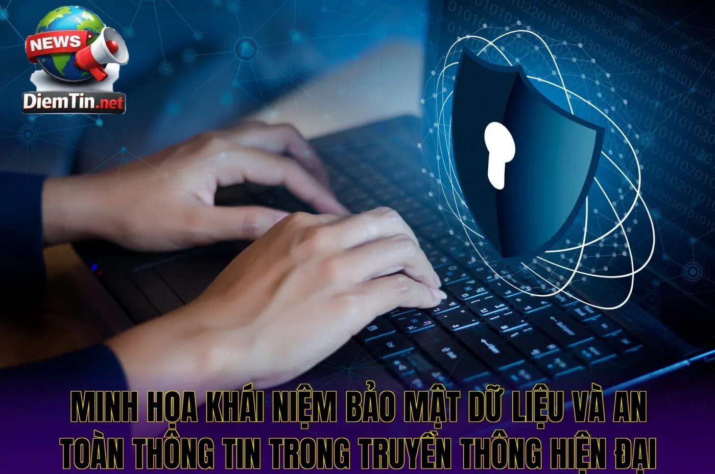 Minh họa khái niệm bảo mật dữ liệu và an toàn thông tin trong truyền thông hiện đại