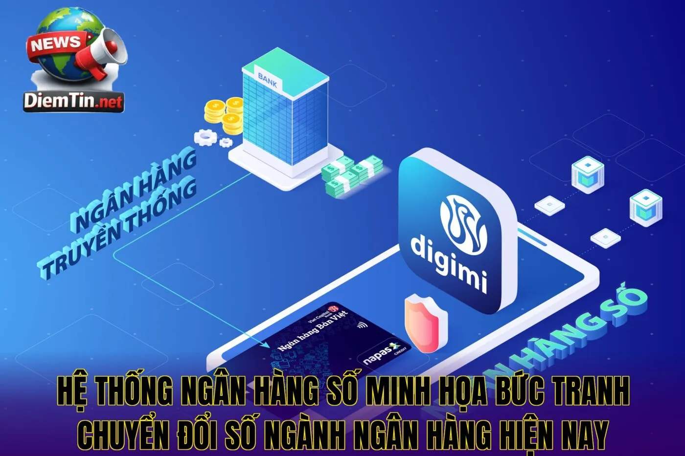 Hệ thống ngân hàng số minh họa bức tranh chuyển đổi số ngành ngân hàng hiện nay